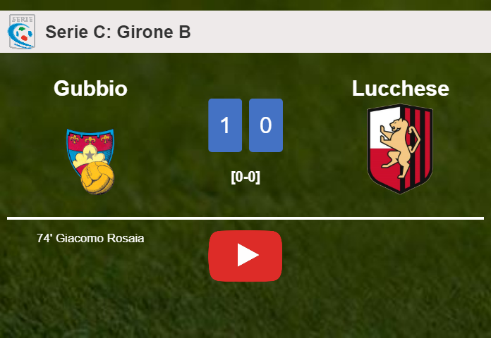 Gubbio overcomes Lucchese 1-0 with a goal scored by G. Rosaia. HIGHLIGHTS