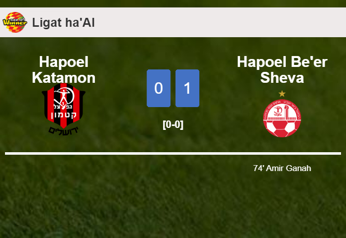 Hapoel Be'er Sheva beats Hapoel Katamon 1-0 with a goal scored by A. Ganah