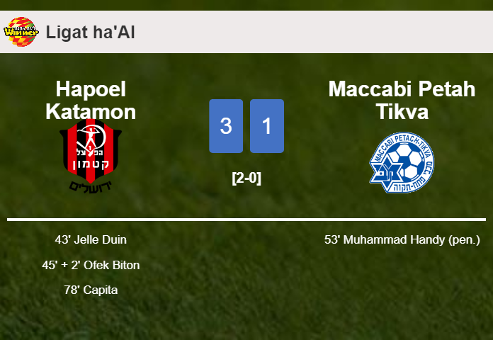 Hapoel Katamon tops Maccabi Petah Tikva 3-1