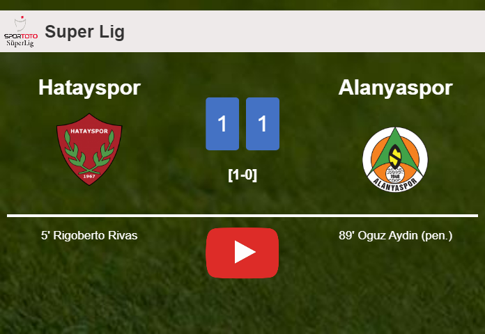 Alanyaspor snatches a draw against Hatayspor. HIGHLIGHTS