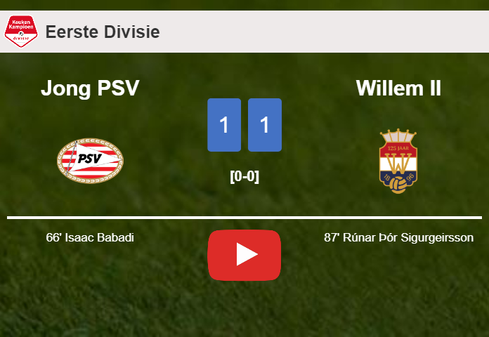 Willem II snatches a draw against Jong PSV. HIGHLIGHTS