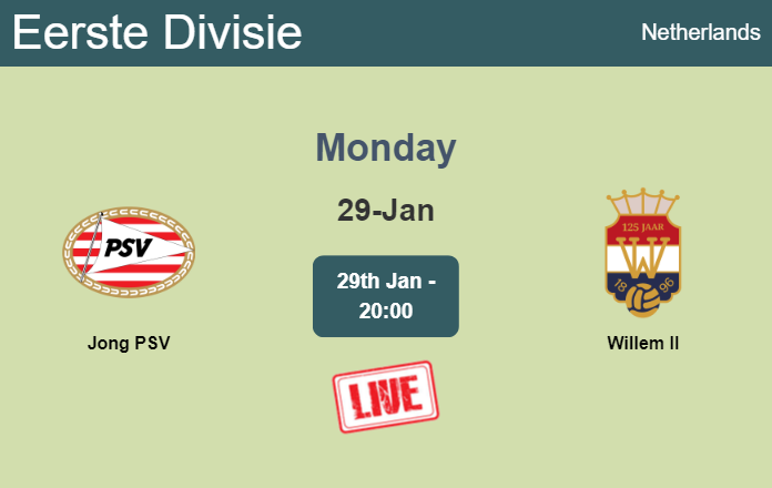 How to watch Jong PSV vs. Willem II on live stream and at what time