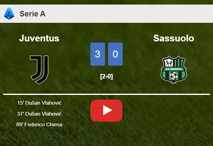 Juventus liquidates Sassuolo with 2 goals from D. Vlahović. HIGHLIGHTS