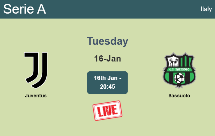 How to watch Juventus vs. Sassuolo on live stream and at what time
