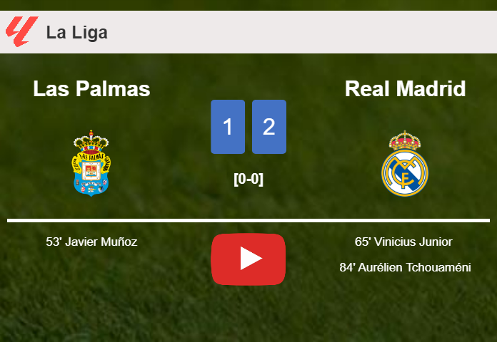 Real Madrid recovers a 0-1 deficit to defeat Las Palmas 2-1. HIGHLIGHTS