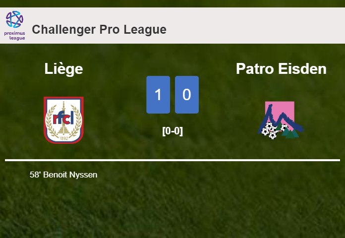 Liège beats Patro Eisden 1-0 with a goal scored by B. Nyssen