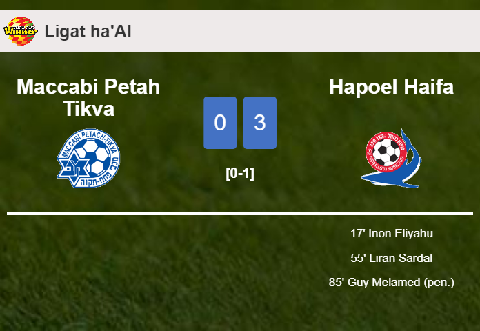 Hapoel Haifa defeats Maccabi Petah Tikva 3-0
