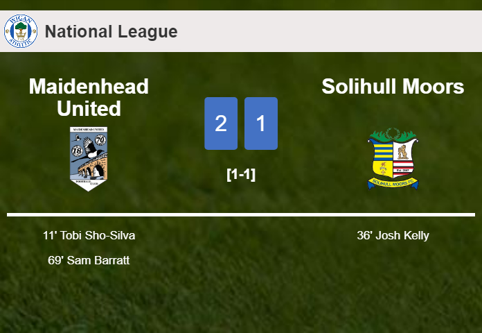 Maidenhead United beats Solihull Moors 2-1