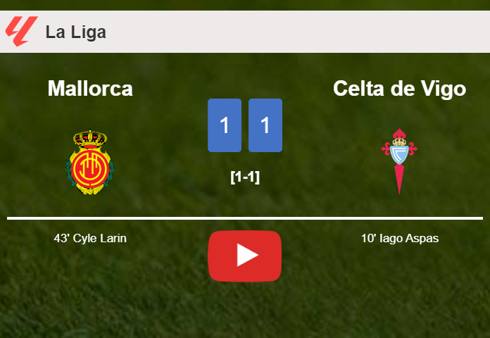 Mallorca and Celta de Vigo draw 1-1 on Saturday. HIGHLIGHTS