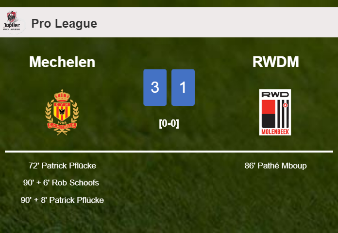 Mechelen defeats RWDM 3-1 with 2 goals from P. Pflücke