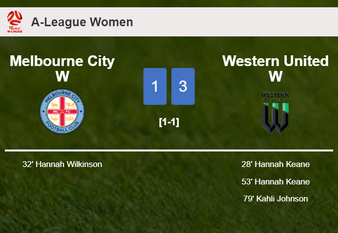 Western United W conquers Melbourne City W 3-1