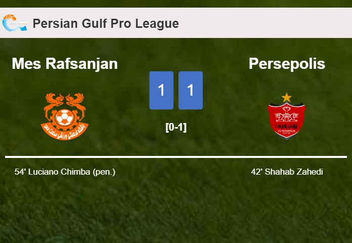 Mes Rafsanjan and Persepolis draw 1-1 on Monday