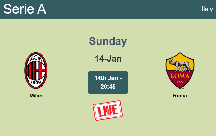 How to watch Milan vs. Roma on live stream and at what time