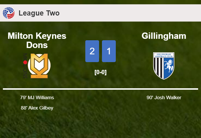 Milton Keynes Dons steals a 2-1 win against Gillingham