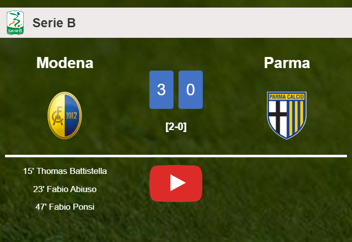 Modena prevails over Parma 3-0. HIGHLIGHTS