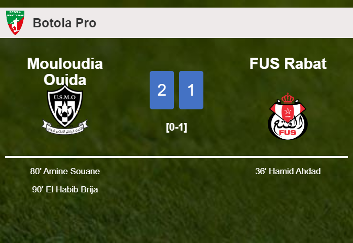 Mouloudia Oujda recovers a 0-1 deficit to conquer FUS Rabat 2-1
