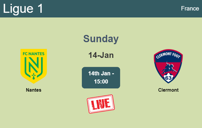 How to watch Nantes vs. Clermont on live stream and at what time