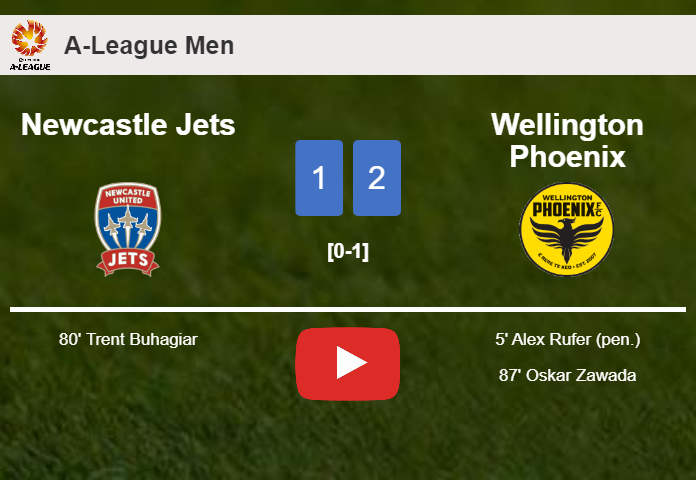Wellington Phoenix clutches a 2-1 win against Newcastle Jets. HIGHLIGHTS