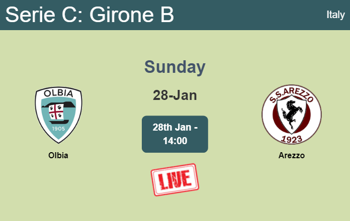 How to watch Olbia vs. Arezzo on live stream and at what time