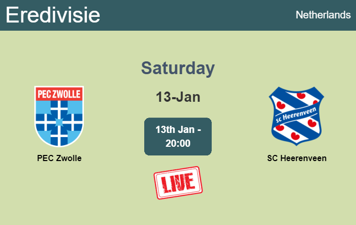 How to watch PEC Zwolle vs. SC Heerenveen on live stream and at what time