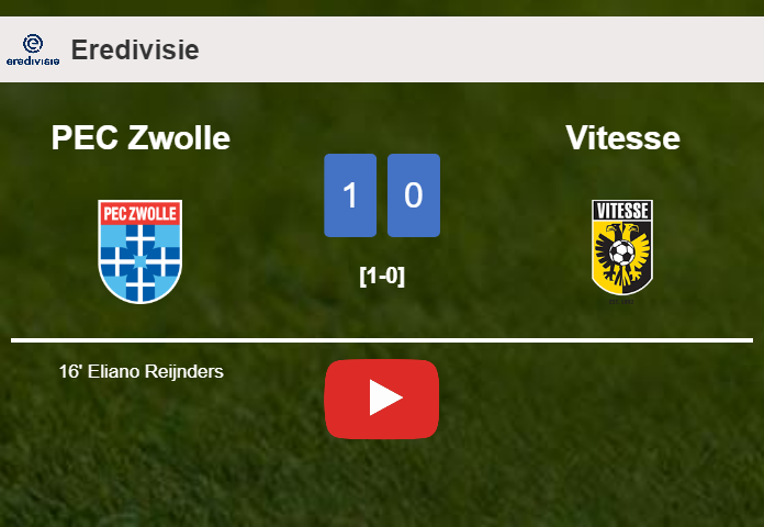 PEC Zwolle conquers Vitesse 1-0 with a goal scored by E. Reijnders. HIGHLIGHTS