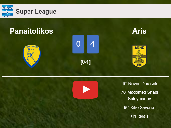 Aris beats Panaitolikos 4-0 after playing a incredible match. HIGHLIGHTS