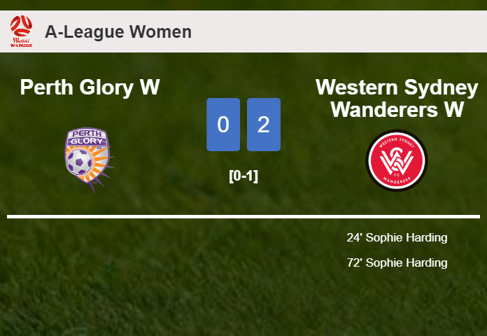 S. Harding scores a double to give a 2-0 win to Western Sydney Wanderers W over Perth Glory W