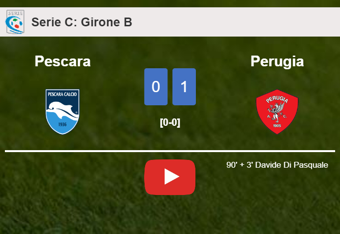 Perugia conquers Pescara 1-0 with a late goal scored by D. Di. HIGHLIGHTS