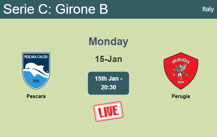 How to watch Pescara vs. Perugia on live stream and at what time