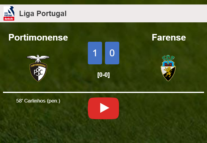 Portimonense defeats Farense 1-0 with a goal scored by Carlinhos. HIGHLIGHTS