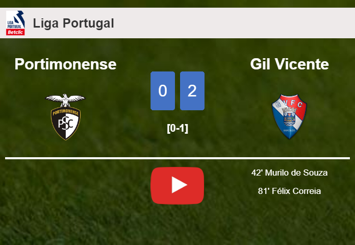 Gil Vicente conquers Portimonense 2-0 on Sunday. HIGHLIGHTS