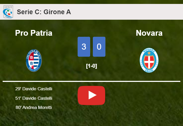 Pro Patria beats Novara 3-0. HIGHLIGHTS