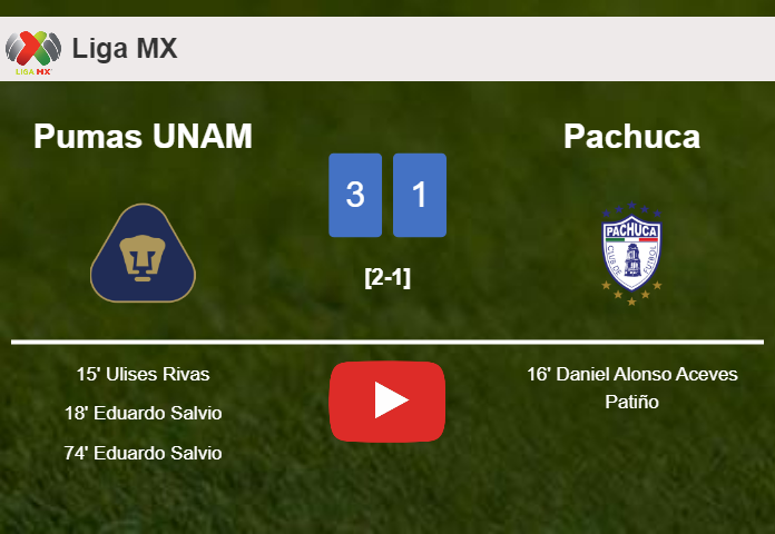 Pumas UNAM beats Pachuca 3-1. HIGHLIGHTS
