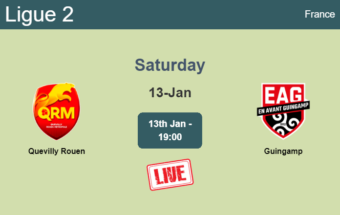 How to watch Quevilly Rouen vs. Guingamp on live stream and at what time
