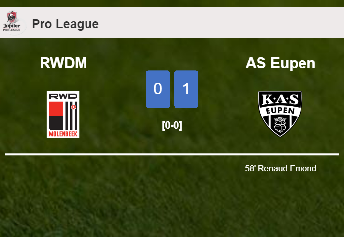 AS Eupen conquers RWDM 1-0 with a goal scored by R. Emond