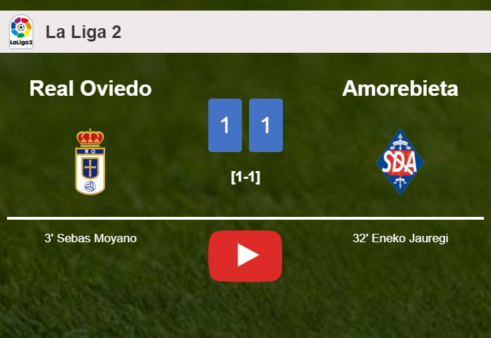 Real Oviedo and Amorebieta draw 1-1 on Saturday. HIGHLIGHTS