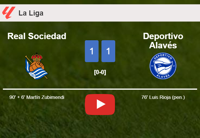 Real Sociedad grabs a draw against Deportivo Alavés. HIGHLIGHTS