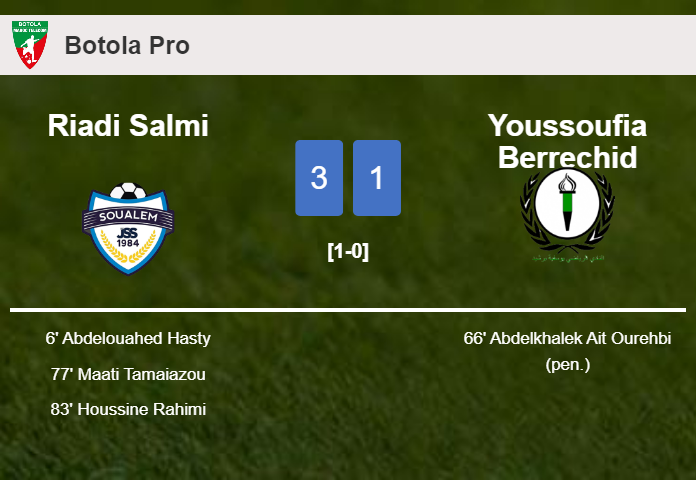 Riadi Salmi conquers Youssoufia Berrechid 3-1