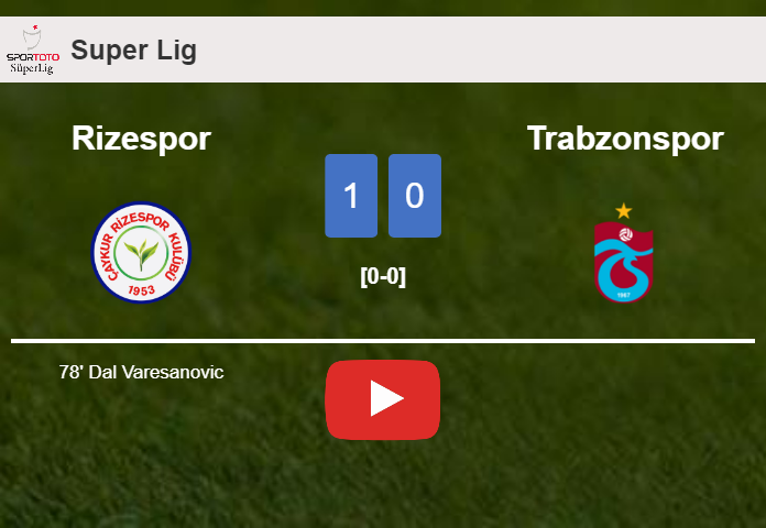 Rizespor conquers Trabzonspor 1-0 with a goal scored by D. Varesanovic. HIGHLIGHTS