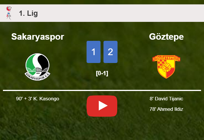 Göztepe grabs a 2-1 win against Sakaryaspor. HIGHLIGHTS