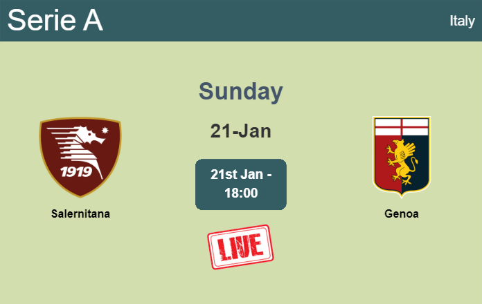 How to watch Salernitana vs. Genoa on live stream and at what time