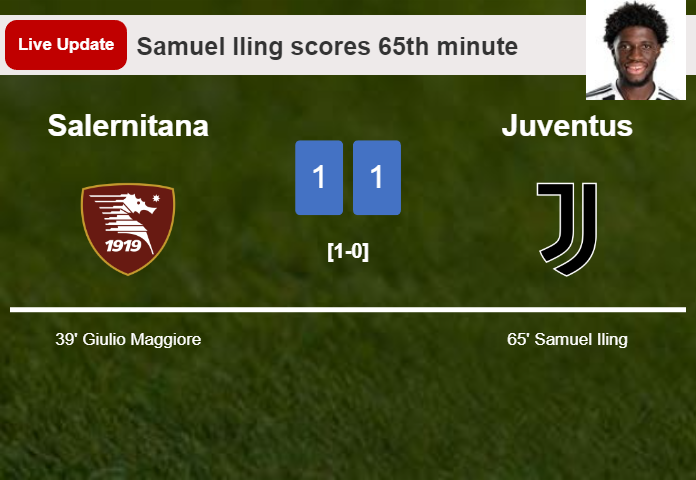 LIVE UPDATES. Juventus draws Salernitana with a goal from Samuel Iling in the 65th minute and the result is 1-1
