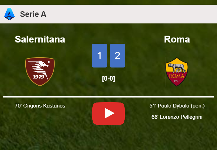 Roma beats Salernitana 2-1. HIGHLIGHTS