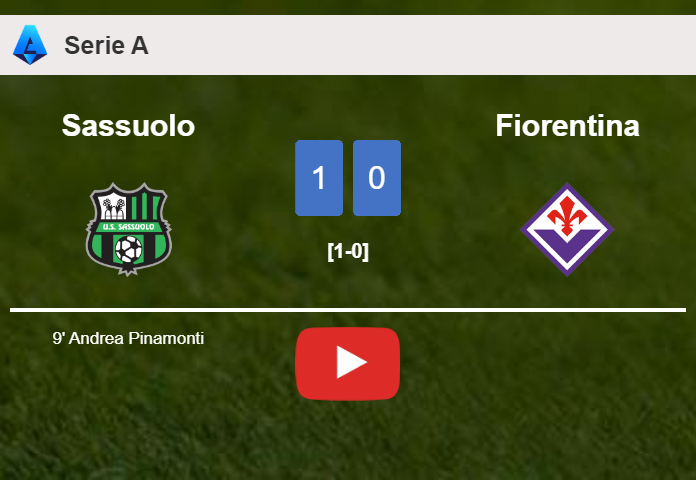 Sassuolo defeats Fiorentina 1-0 with a goal scored by A. Pinamonti. HIGHLIGHTS