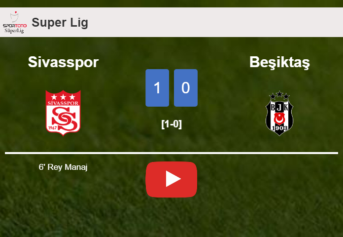 Sivasspor tops Beşiktaş 1-0 with a goal scored by R. Manaj. HIGHLIGHTS