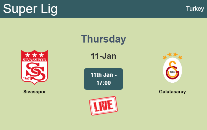 How to watch Sivasspor vs. Galatasaray on live stream and at what time