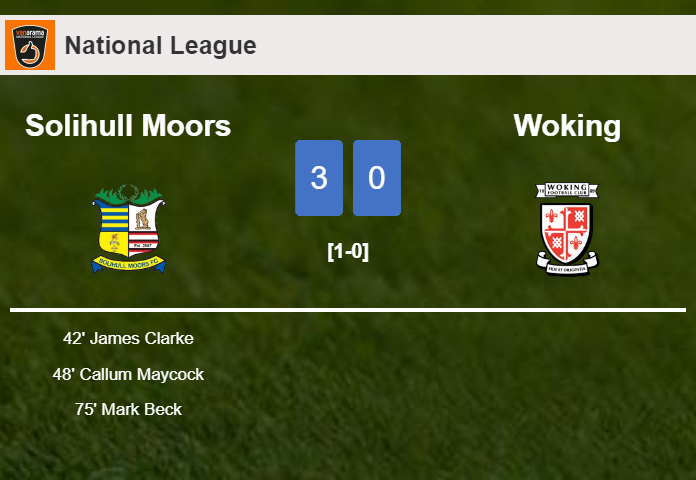 Solihull Moors conquers Woking 3-0
