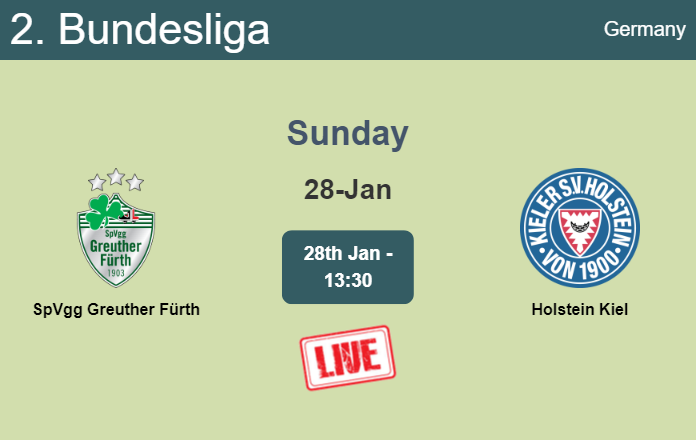 How to watch SpVgg Greuther Fürth vs. Holstein Kiel on live stream and at what time