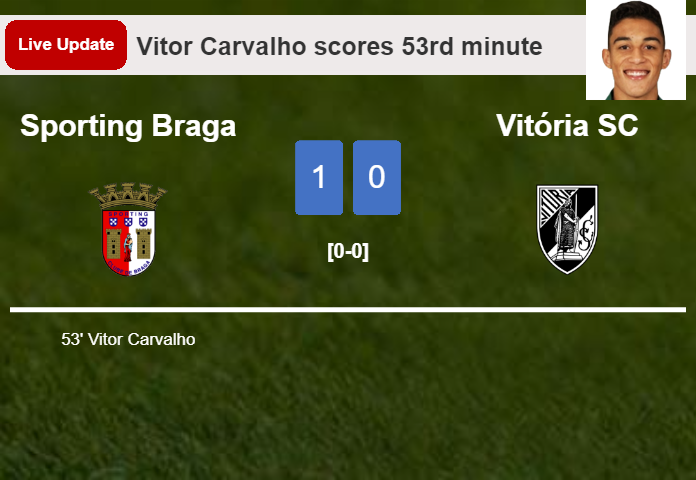 Sporting Braga vs Vitória SC live updates: Vitor Carvalho scores opening goal in Liga Portugal encounter (1-0)