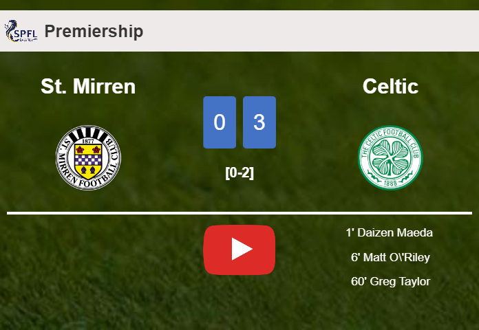 Celtic conquers St. Mirren 3-0. HIGHLIGHTS